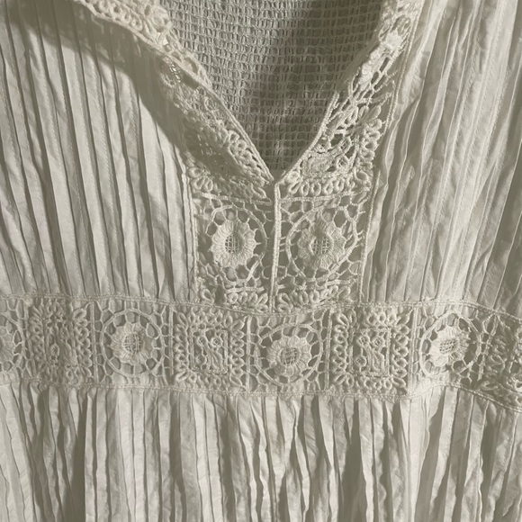 Soft Surroundings Dominica Crochet Maxi Dress L Ivory Cottagecore Prairie Boho - Picture 8 of 9